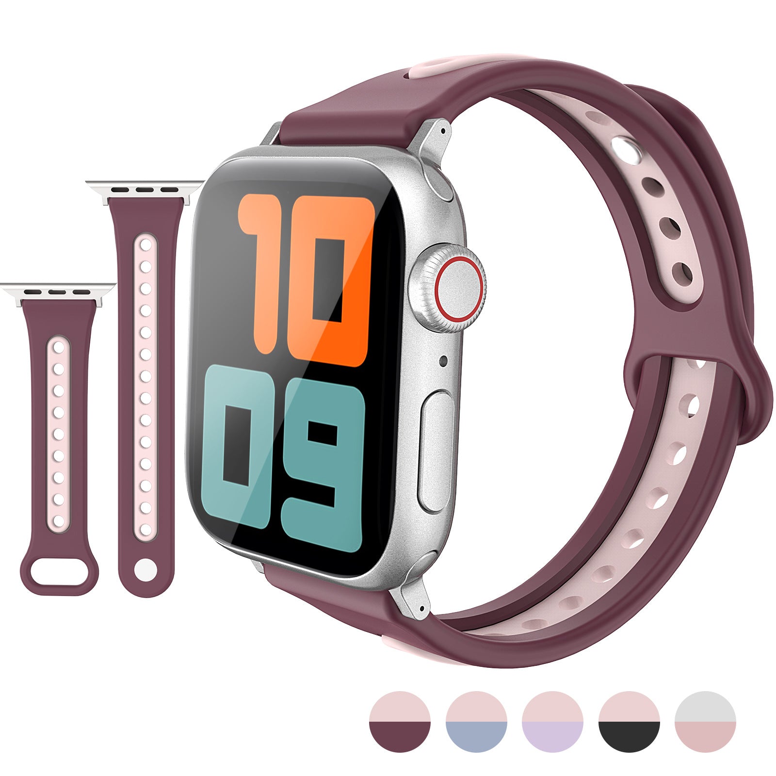 AHASTYLE WA13 Watch Band for Apple Watch Ultra 2 49mm Series 9 45mm SE (2023) 44mm Ultra 49mm 8 7 45mm 6 5 4 SE (2022) SE 44mm 3 2 1 42mm Dual Color Silicone Strap AHASTYLE WA13 Watch Band for Apple Watch Ultra 2 49mm Series 9 45mm SE (2023) 44mm Ultra 49mm 8 7 45mm 6 5 4 SE (2022) SE 44mm 3 2 1 42mm Dual Color Silicone Strap